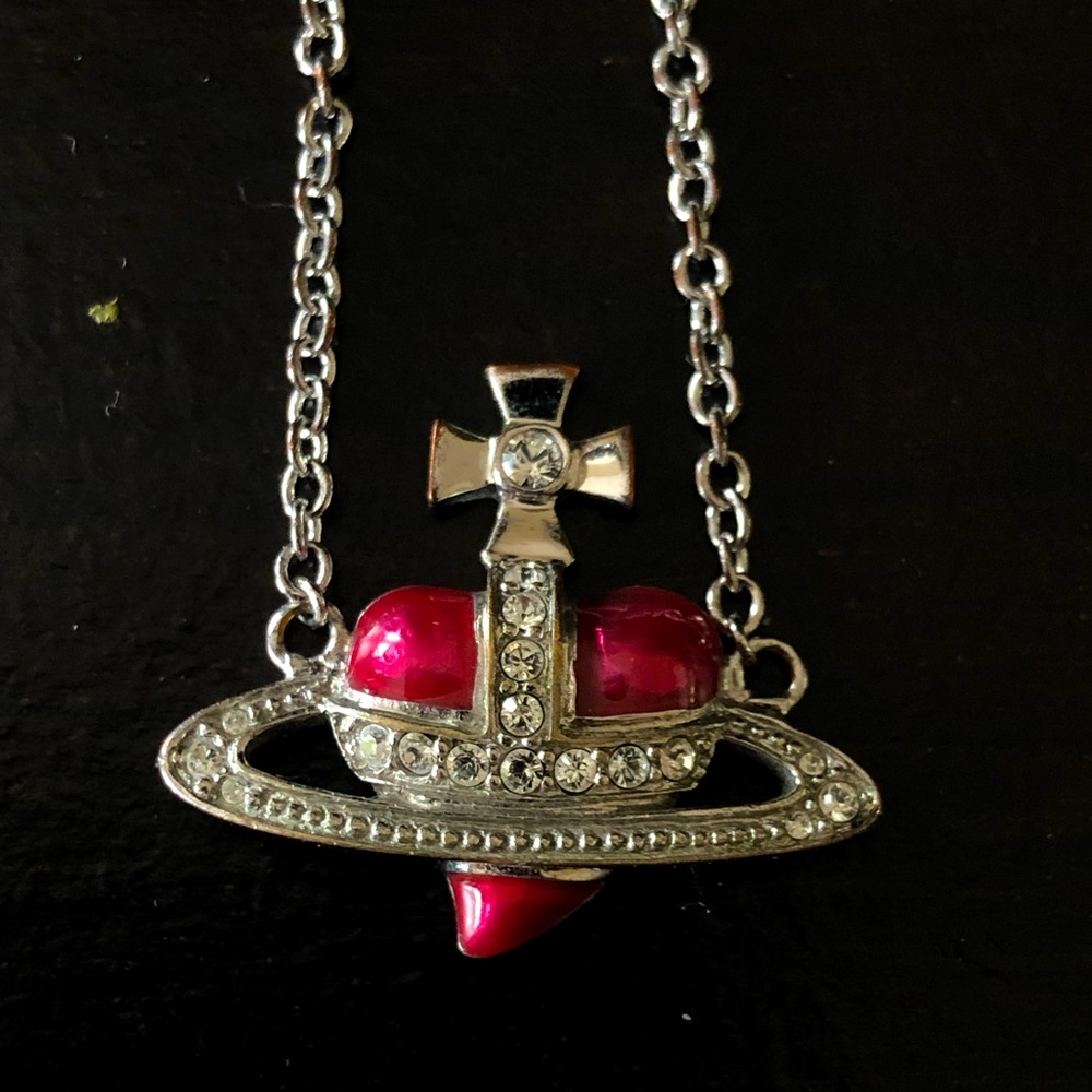 Red Heart Saturn Orb Bracelet